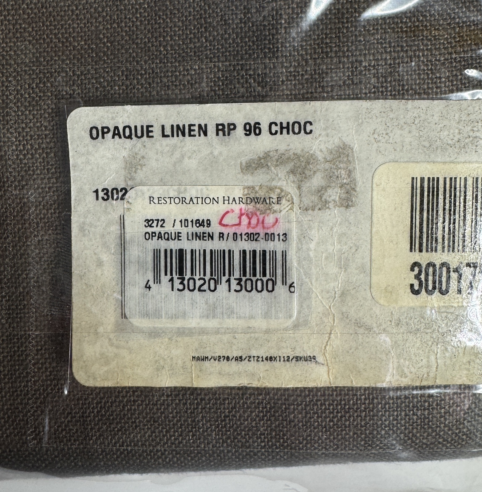 Restoration Hardware Opaque Belgian Linen Drapery RP 50″W x 96″L Chocolate $255