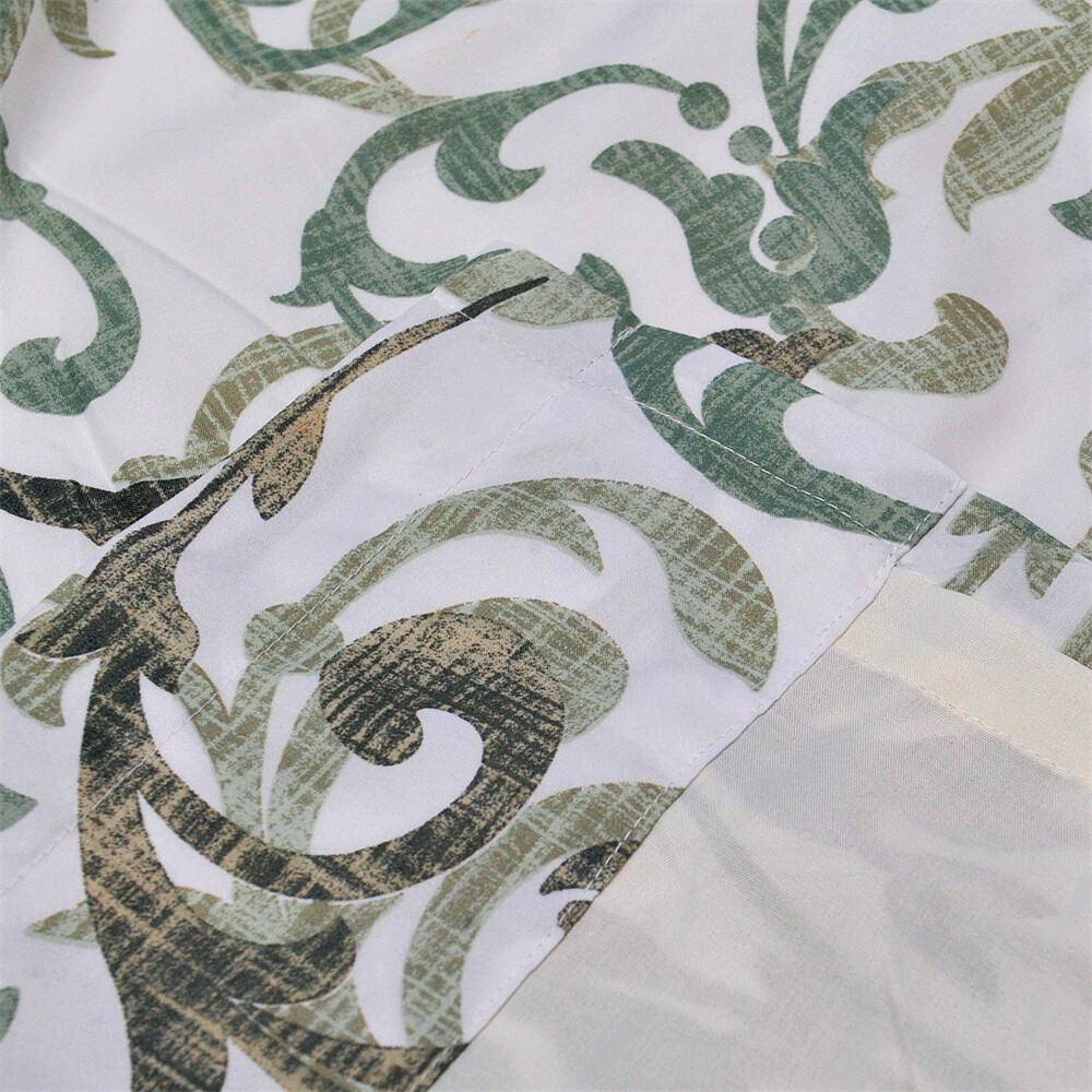 2 Piece Printed Ravello Scroll Curtain Set, Brown Aqua, Each Panel 60″ x 96″