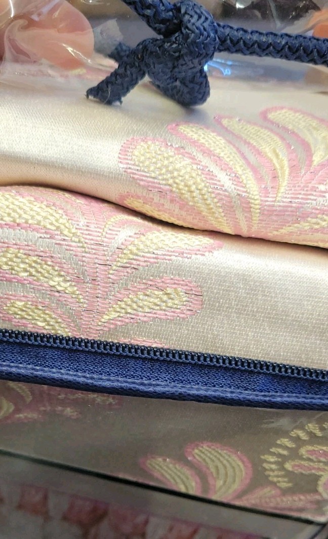 Luxurious Pink and Beige Jacquard Panels With attached valance. 2 Pieces 53″×90″
