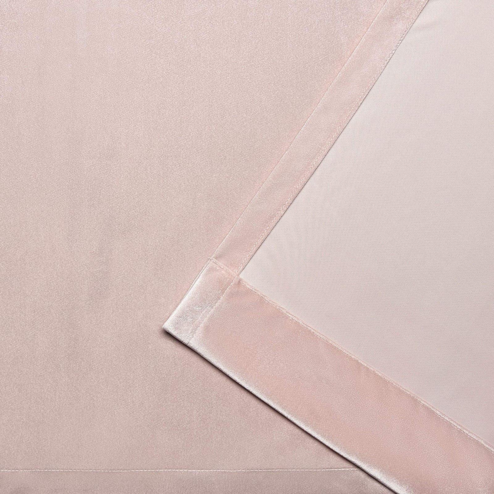 Velvet Heavyweight Light Filtering Tab Top Curtain Panel Pair, 52″x84″, Blush