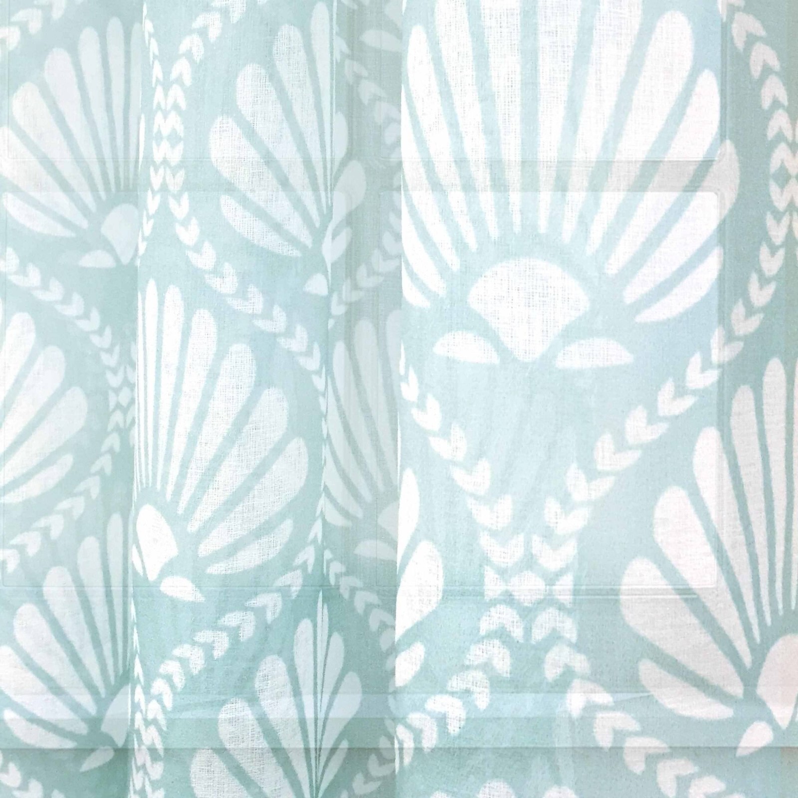 Better Homes & Gardens Aqua Venus Shells Sheer Single Curtain Panel 52” x 95”