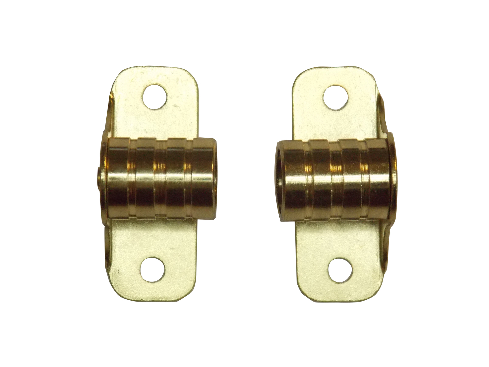 OUTSIDE MOUNT Brass Plated BRACKETS for 3/8″ Rodding Doors & Sidelights (1-Pair)