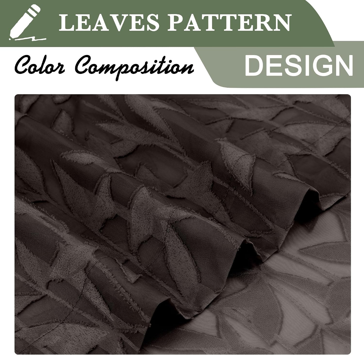 Leia 2 PCS Chocolate Brown Sheer Kitchen Curtains 36 Inch Length, Breathable Cli