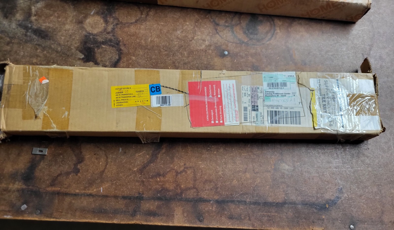 JC Penney Privacy Window Blind True Navy Light Filtering 1 in Vinyl 27″x64″ NOS