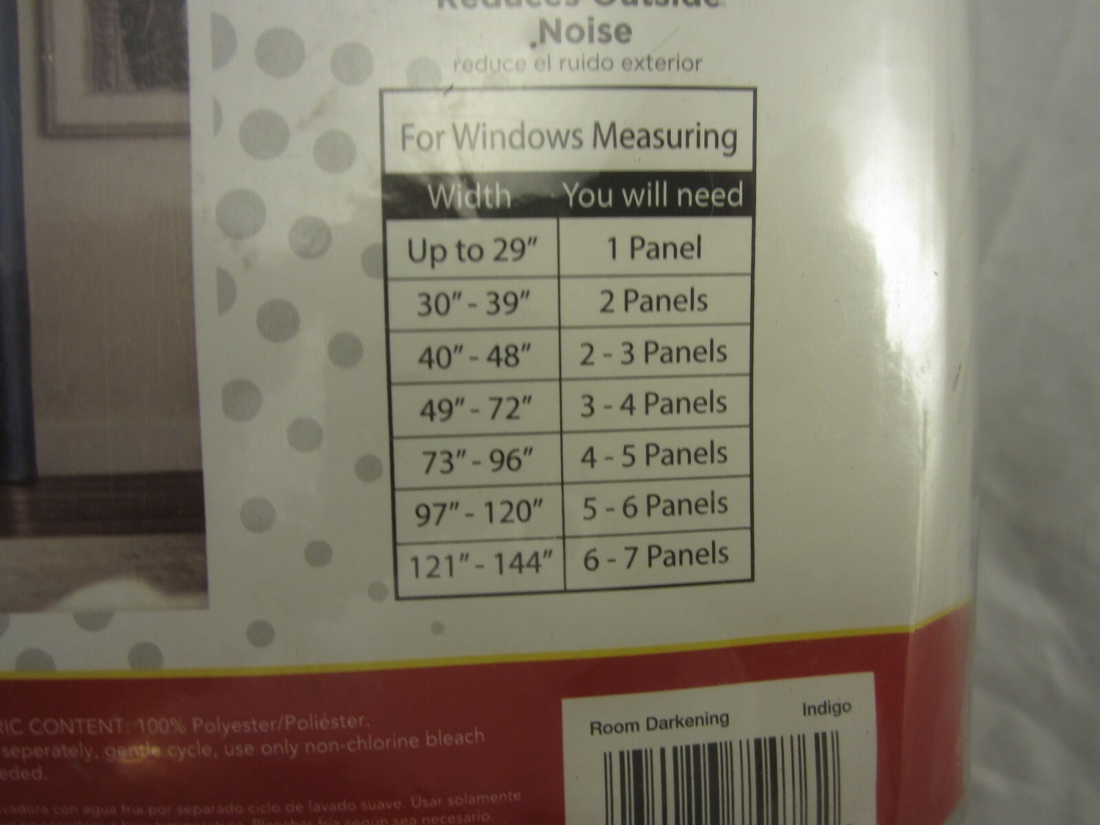Solaris Room Darkening Indigo Microfiber Back Tab Panel Curtain 54 x 95 inches.