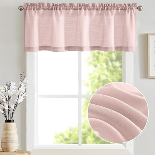 Casual Weave Valance Curtains for 50″W x 18″L (Pack of 1) Casual Weave | Pink