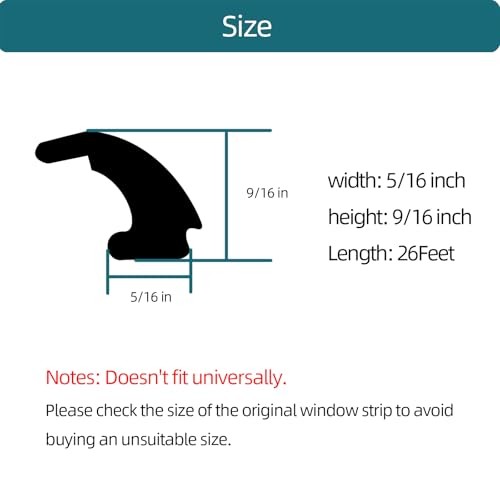 RV Rubber Window Seal, Windshield Weather Stripping for (5/16″;9/16″)