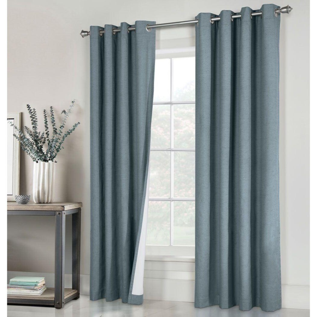 Blackout window curtain panels pair blue 63″L x 52″ W (104″W total ) grommet top