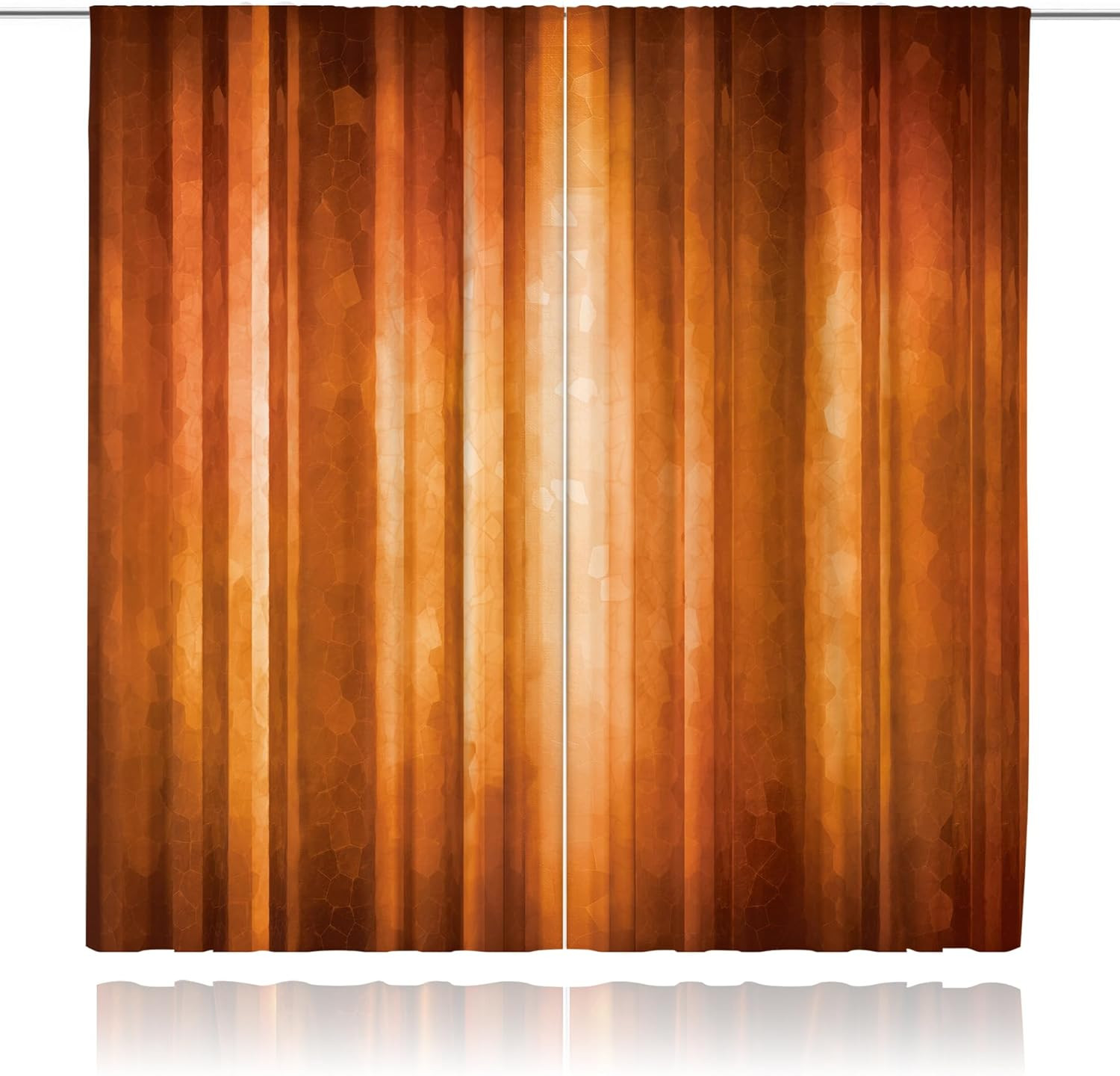 Orange Abstract Curtains 42Wx63H Inch Rod Pocket Modern Contemporary Vintage Ret