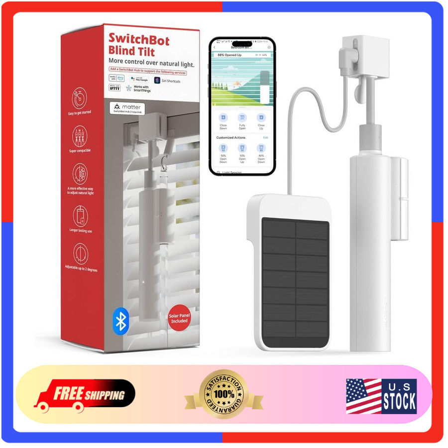 Motorized Blind Tilt Smart Electric Blinds Solar Bluetooth Light Sensor
