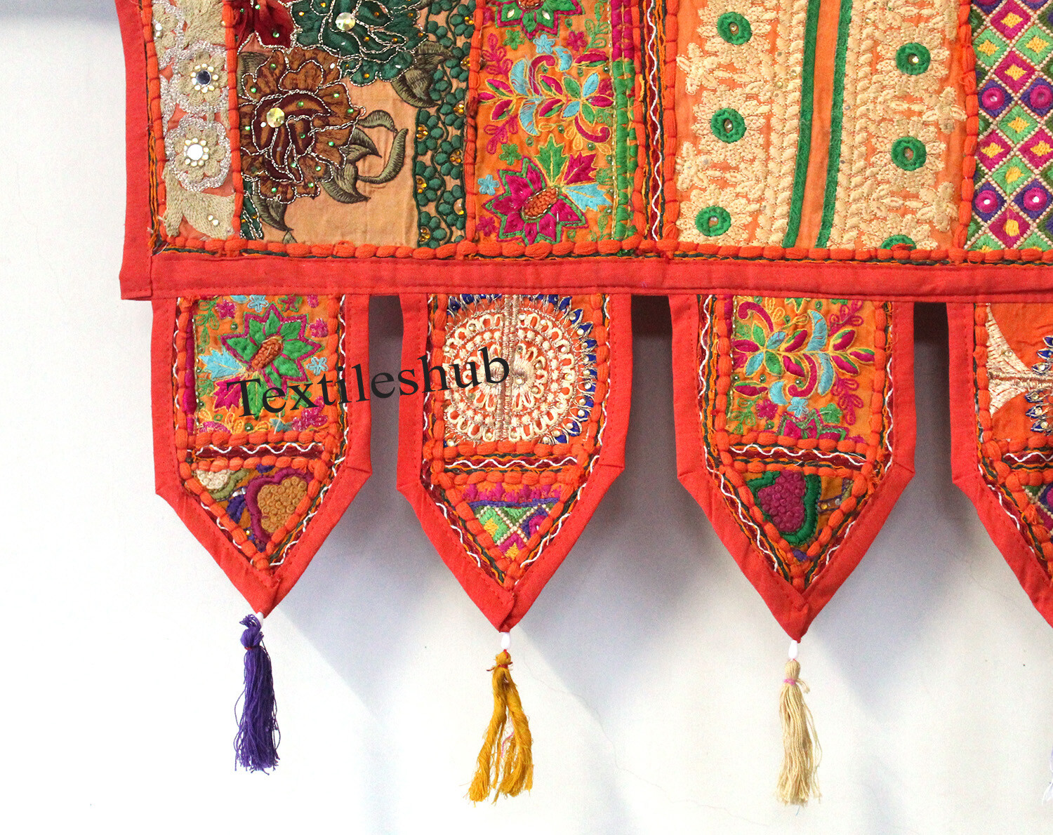 Wall Hanging Indian Handmade Patchwork Toran Cotton Vintage Door Home Decorative