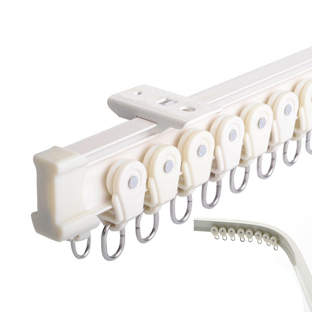 One Meter Aluminum Metal Alloy Bendable Window Tracks Curtain Poles White