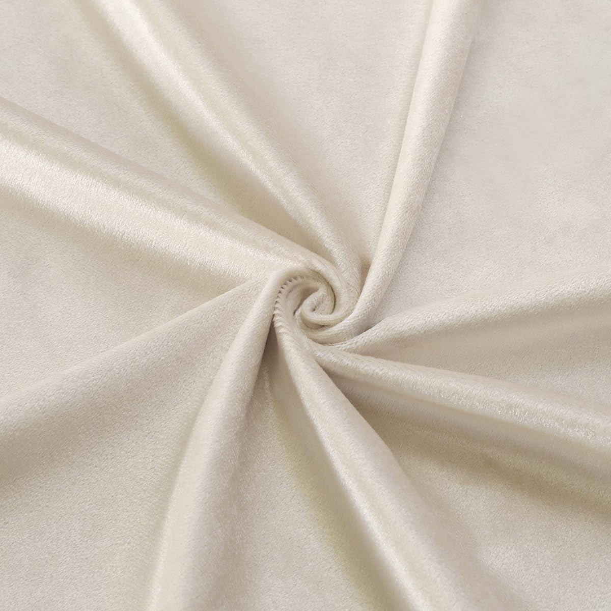 Elkca Luxury Cream Velvet Curtain Valances For Living Room Beads98Inch1 Panel