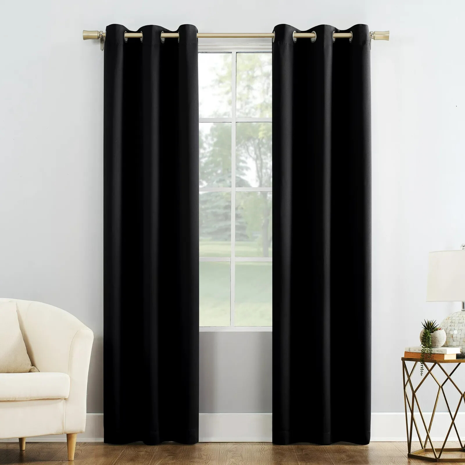 MAINSTAYS (2 PK) BLACKOUT GROMMET CURTAIN PANEL, 40″Wx95″L VARIOUS COLORS