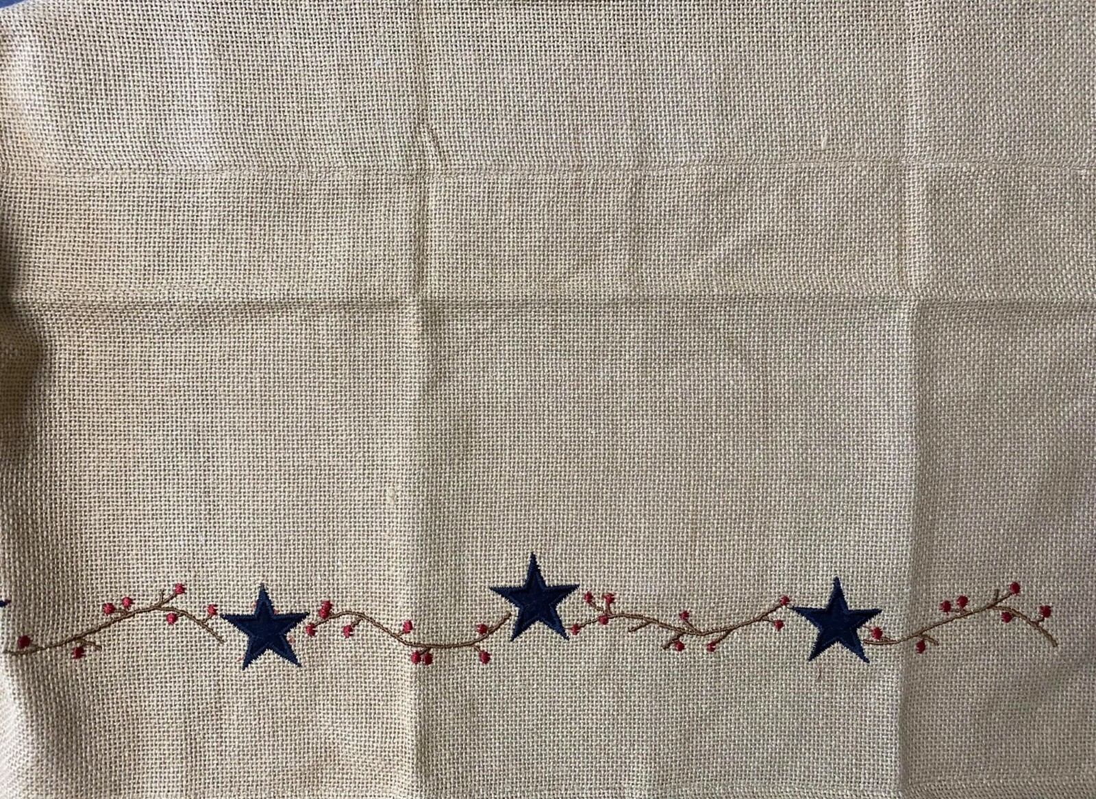 PD Burlap Star Lined Valance