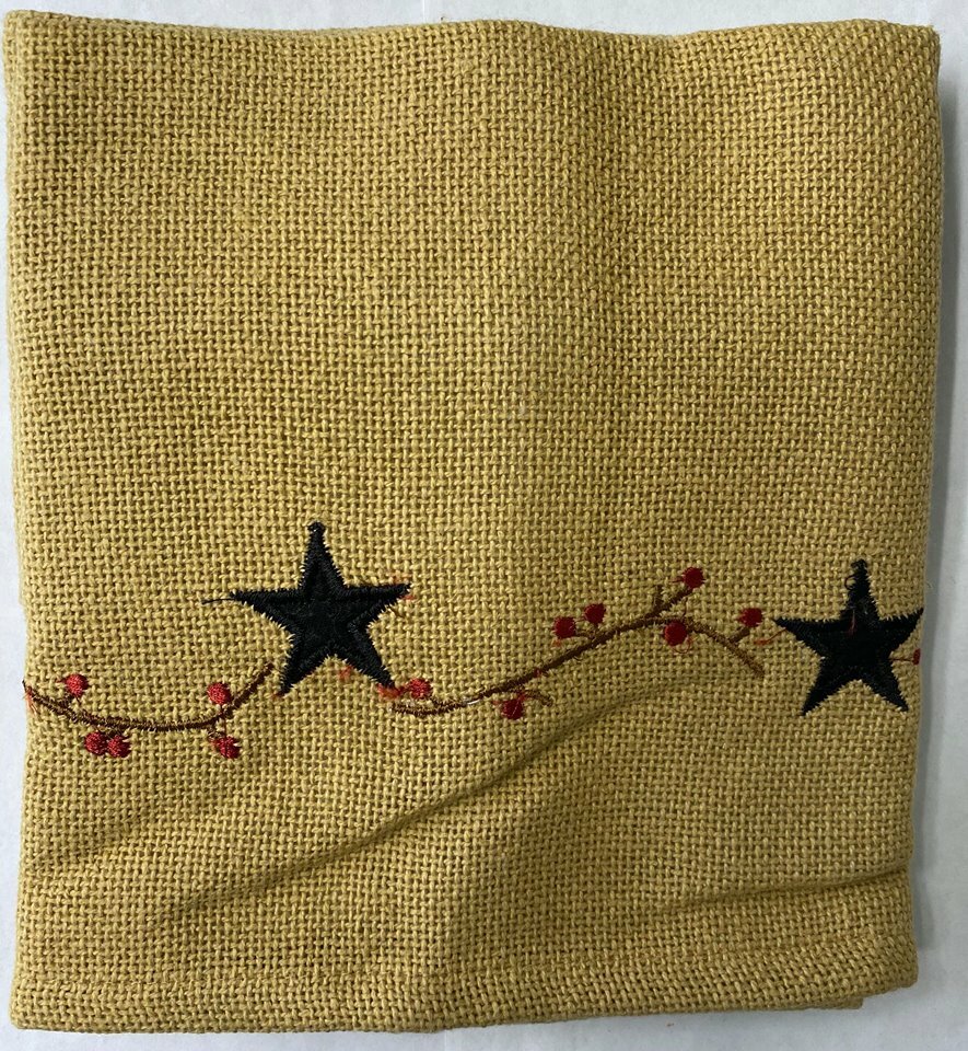 PD Burlap Star Lined Valance