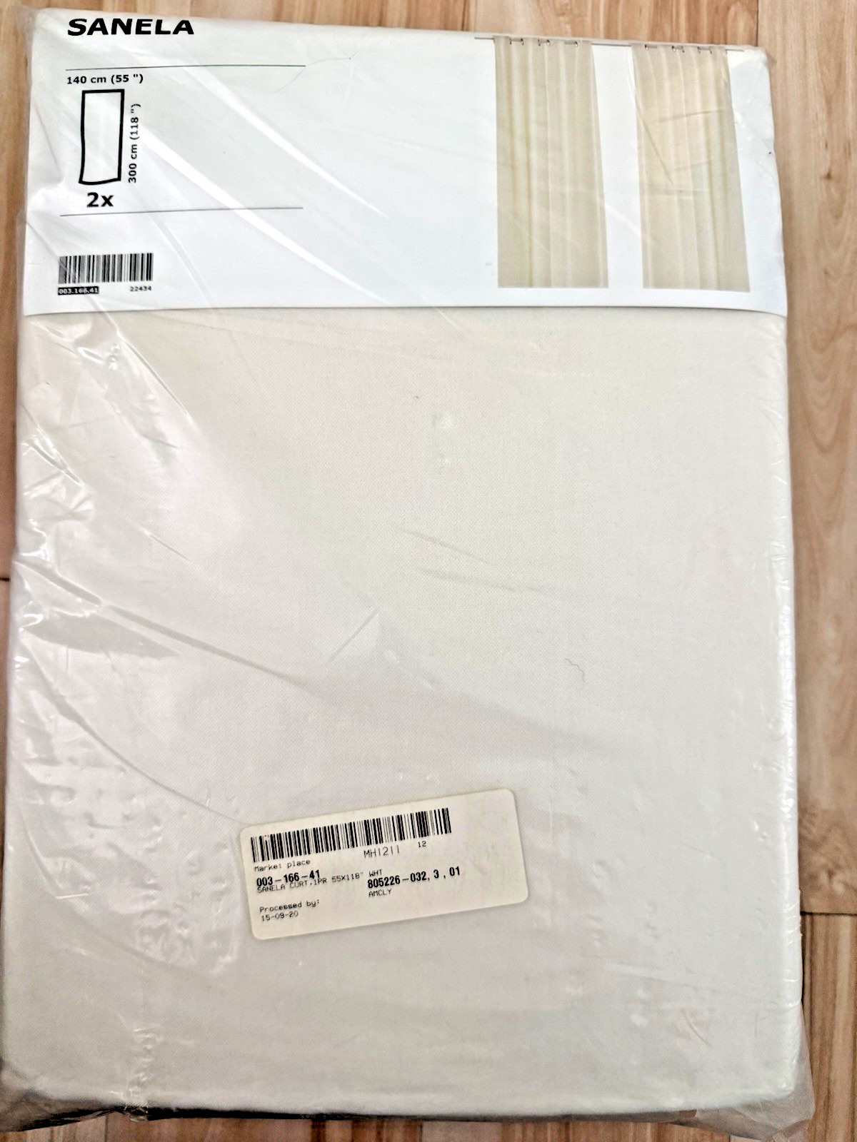 NEW IKEA Sanela Extra Long Darkening Curtains Off White 55″x118″ Pair SE-34381