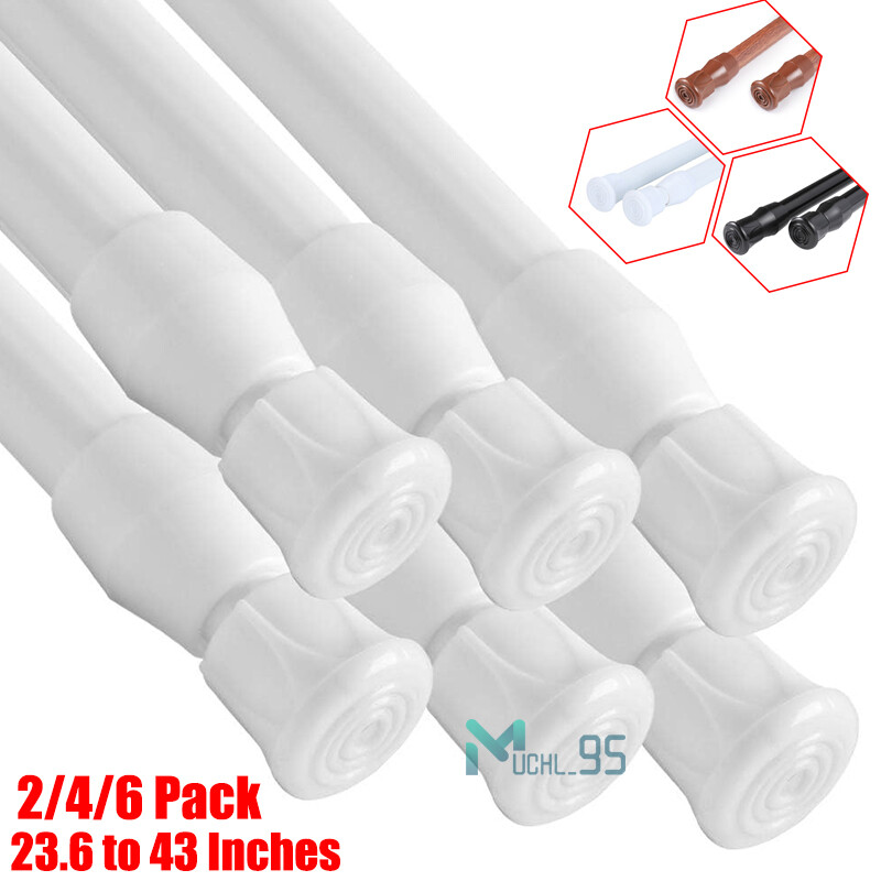 2/4/6pcs Spring Tension Curtain Rod Adjustable 23-44 Inches Curtain Tension Rods