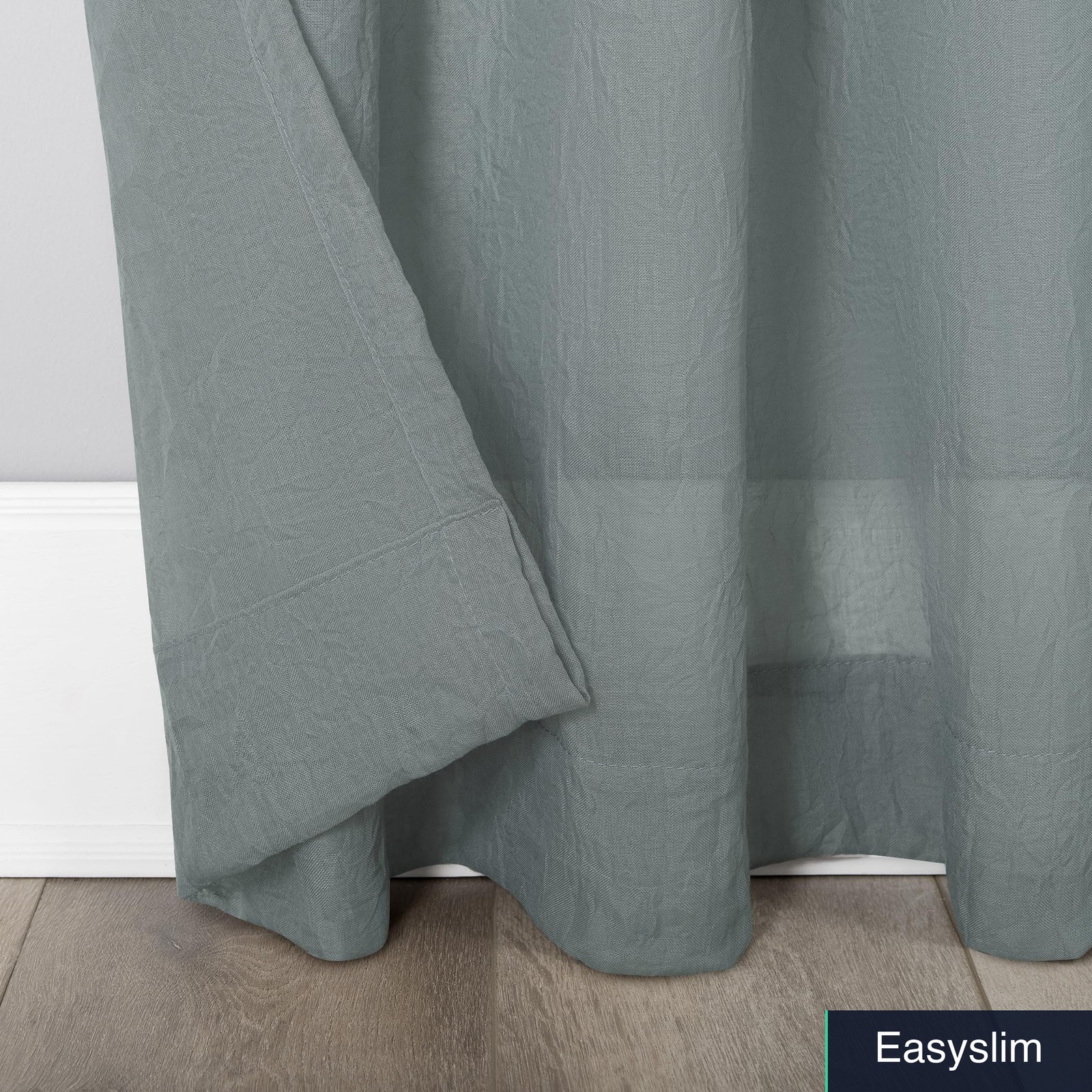 Curtain Panel 50×95 Harbor Blue Polyester Traditional Rod Pocket Semi-Sheer