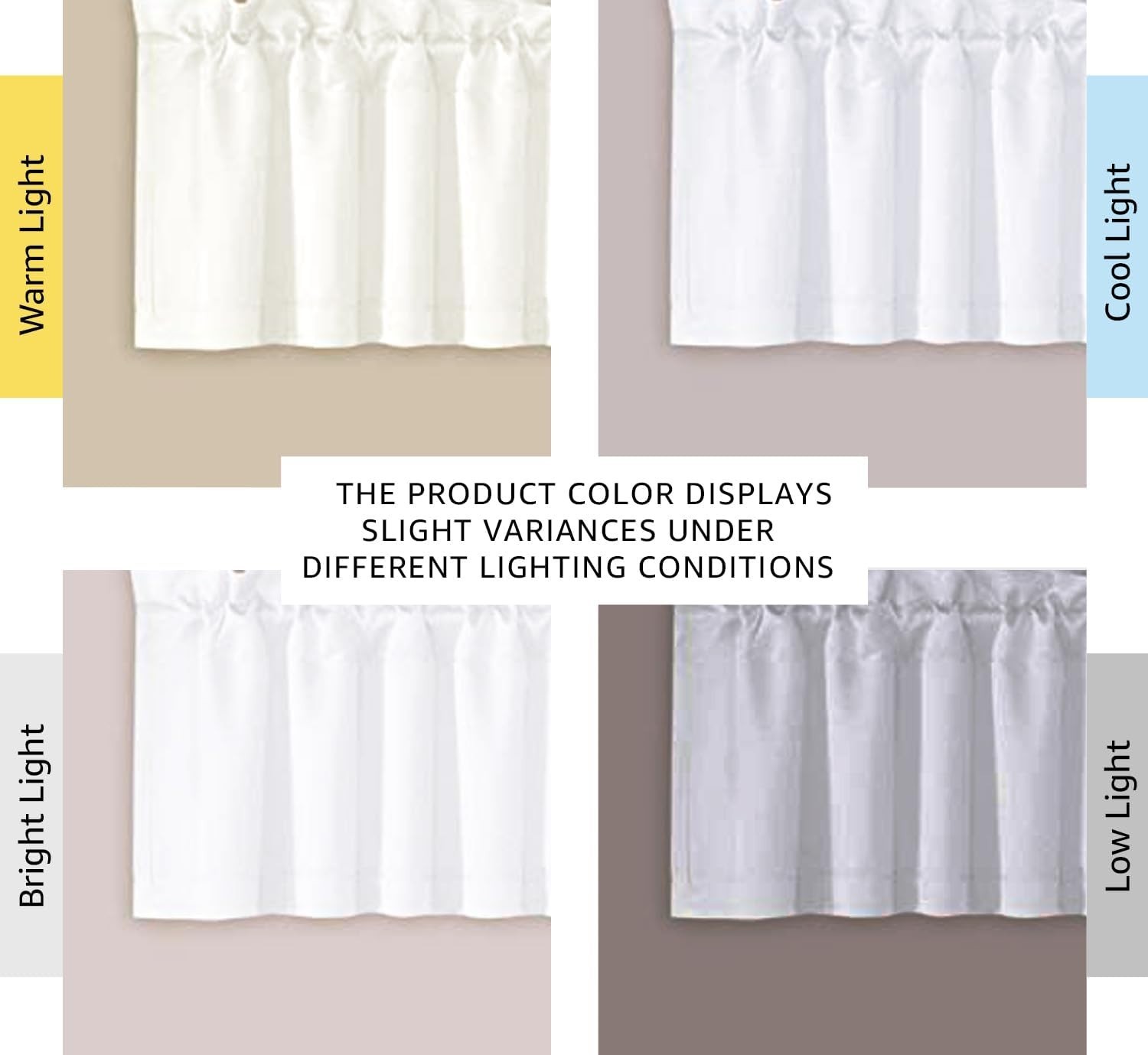 Luxurious Blackout Valances – Pure White, 2 Pack, 52″ W x 18″ L for Home Decor