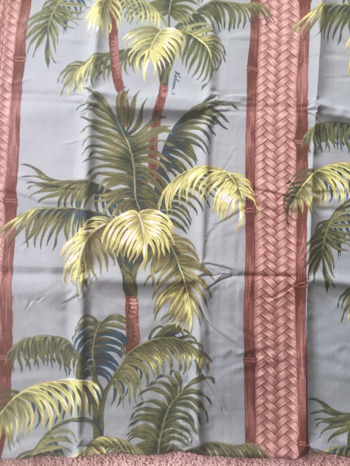 Hawaiian window curtain 1 panel drape 3 sizes 3 colors Palm Tropical