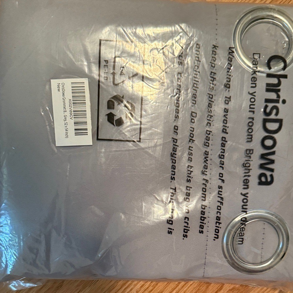 ChrisDowa Grey Blackout Curtains 2 Panels Grommet Top 52×54 Inch Insulated