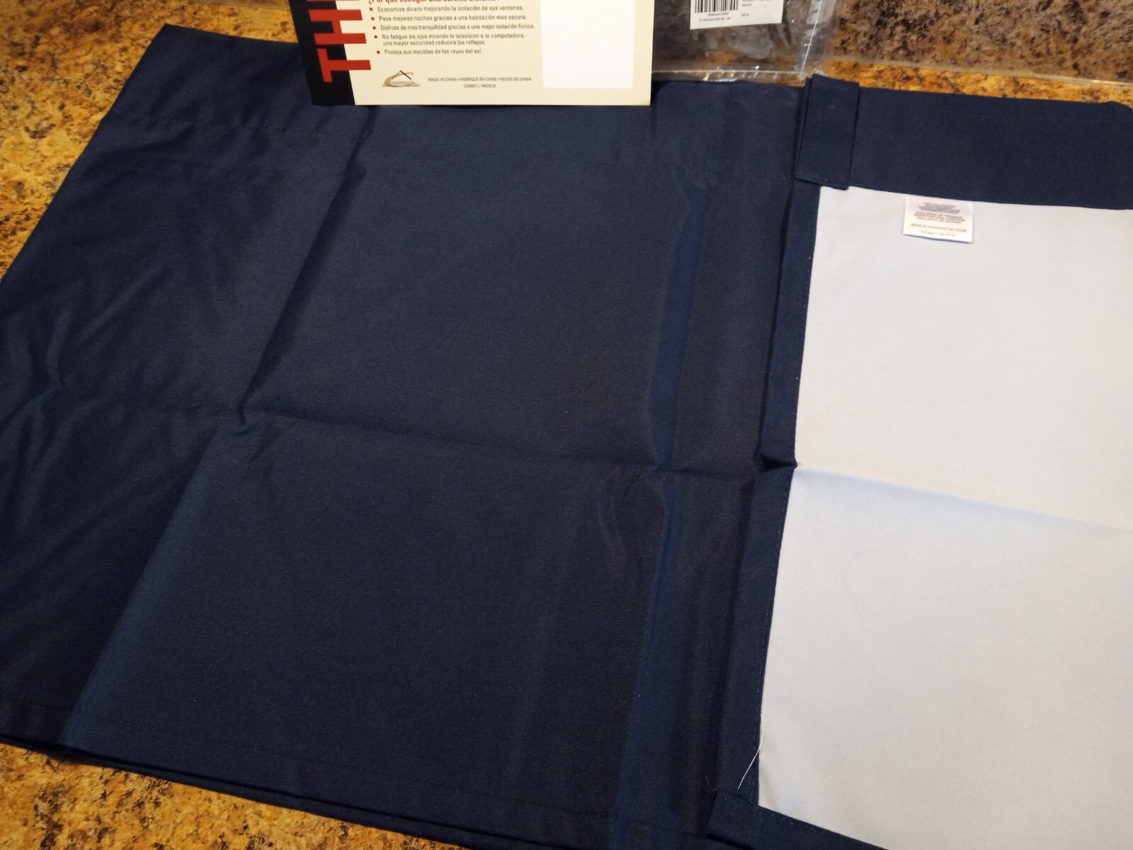 1 Therma Logic Header Valance Insulated Navy Blue Polyester-Rayon 60″w x 16″l