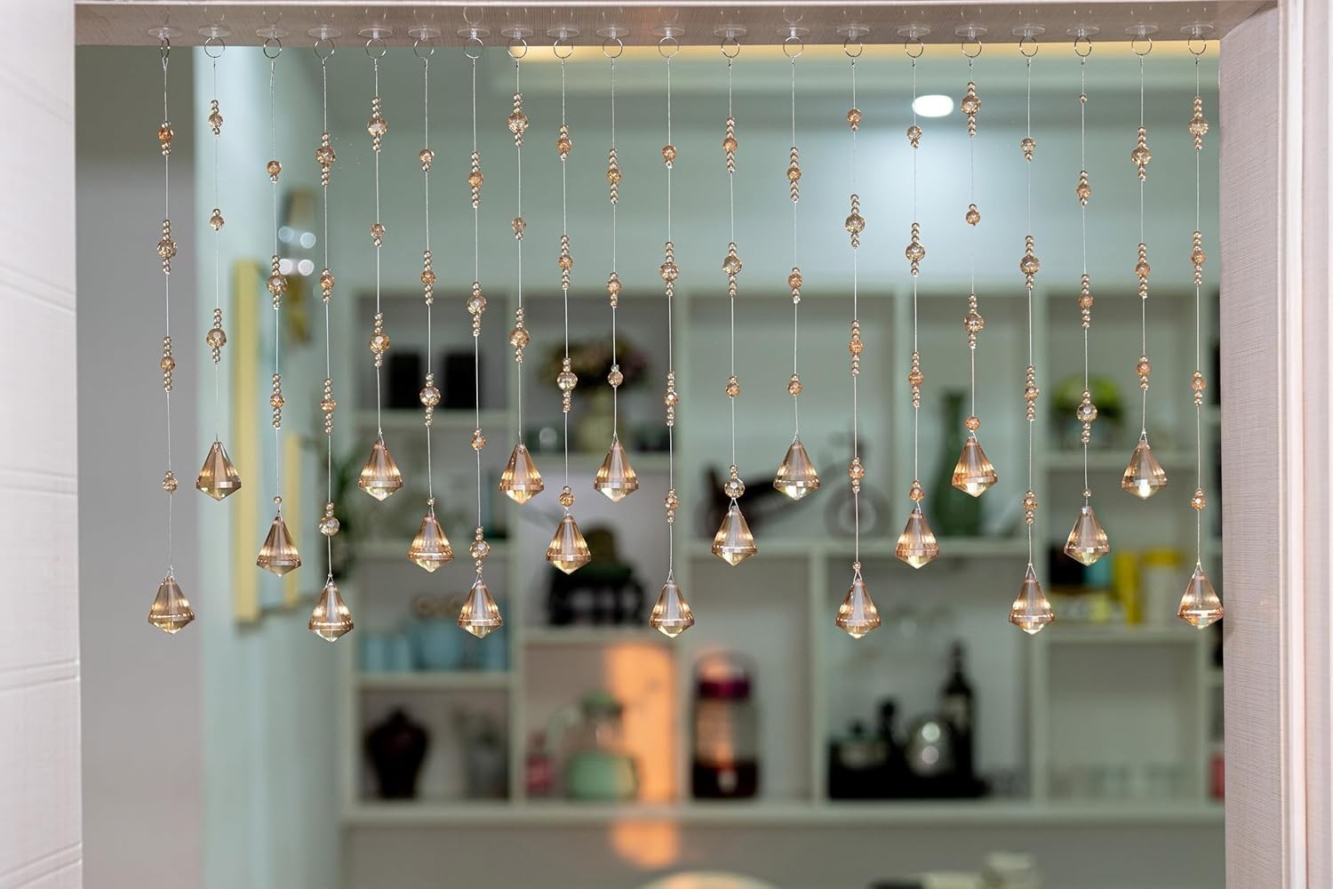 Crystal Beaded Curtain, 20 Strings Door String Curtain, Hanging Door Beads Curta