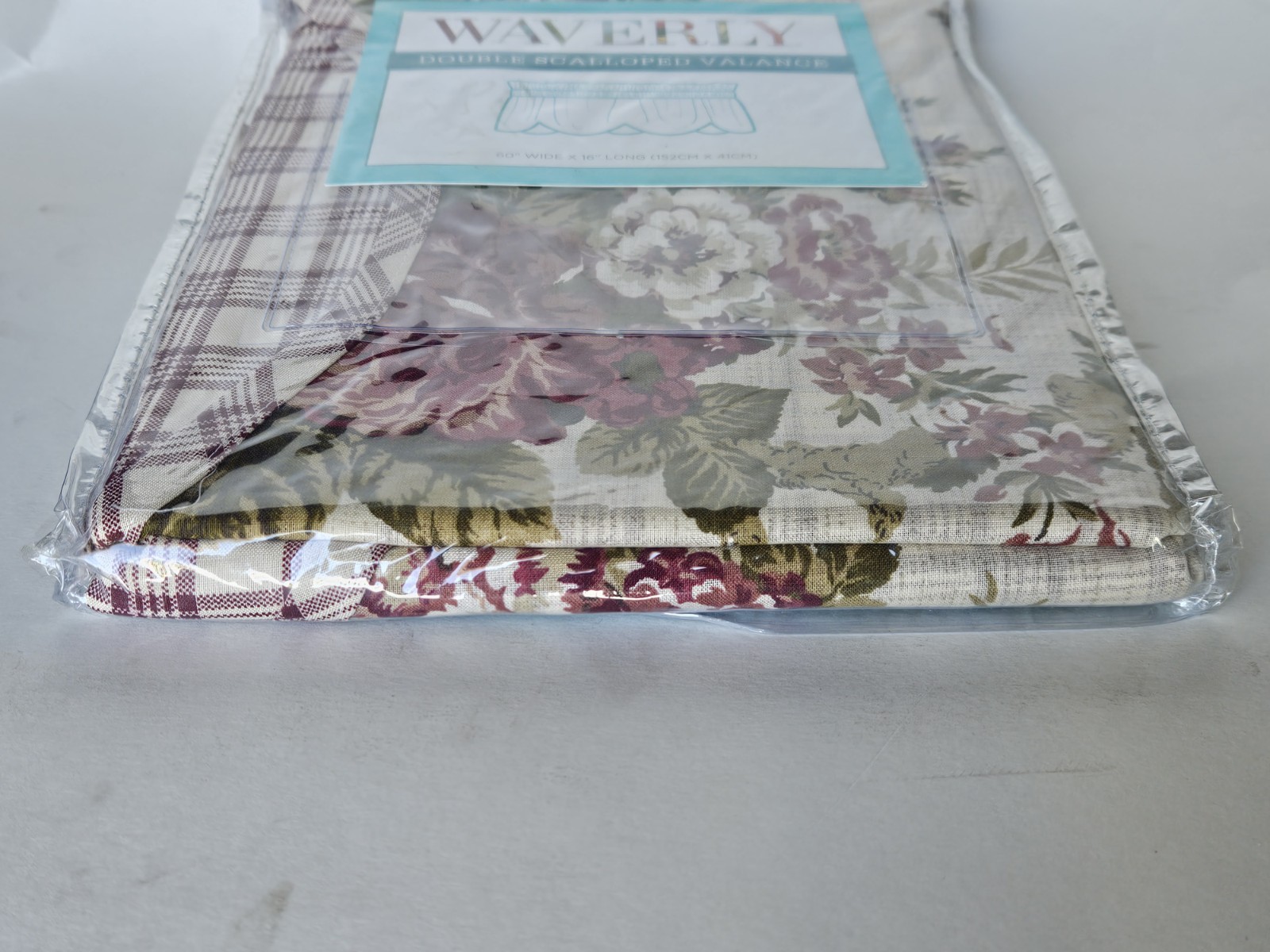 Waverly NORFOLK Valance Tea Stain Modern Farmhouse Rose Floral 60×16