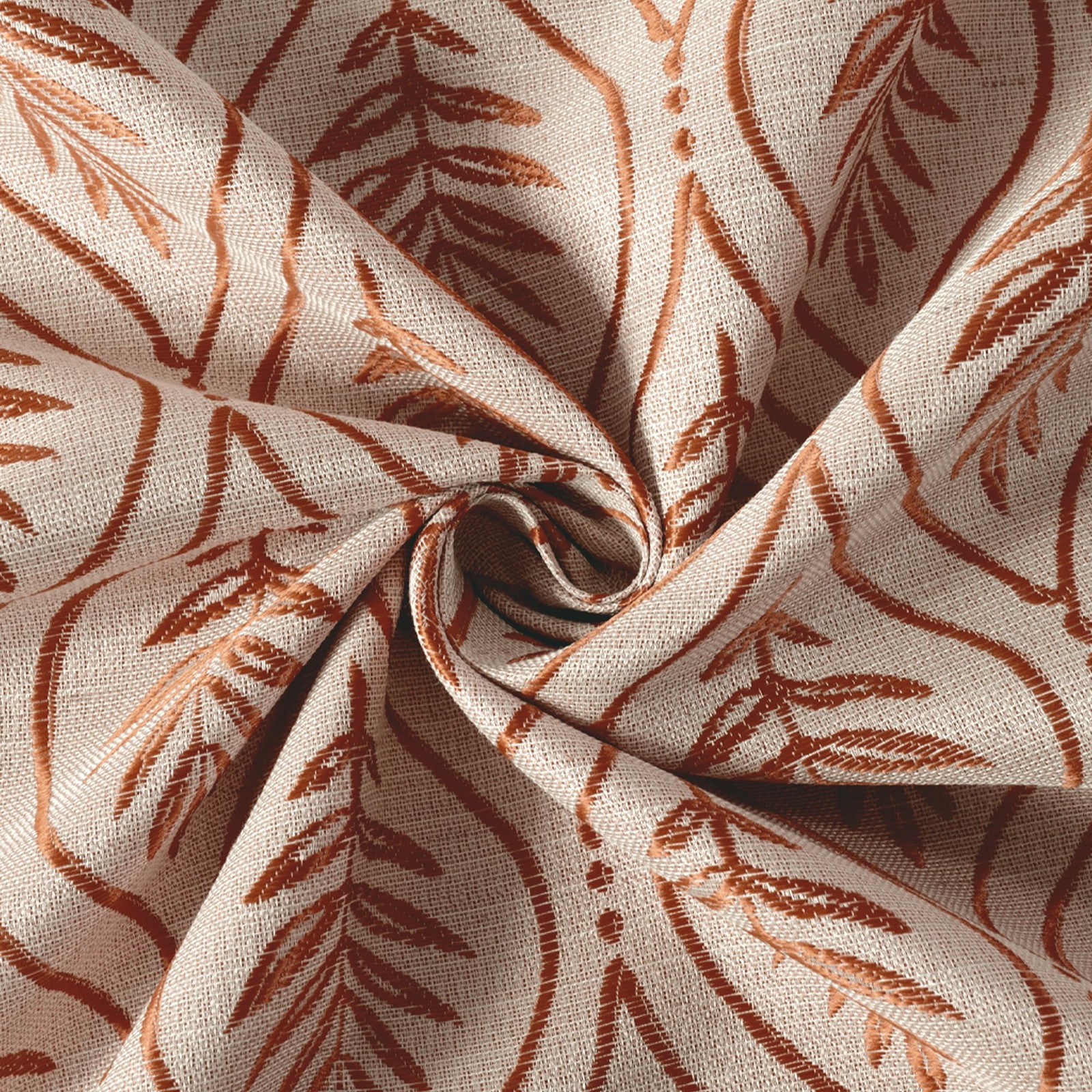 Bgment Terracotta Leaf Jacquard Curtains 72 Inches Long For Living Room French