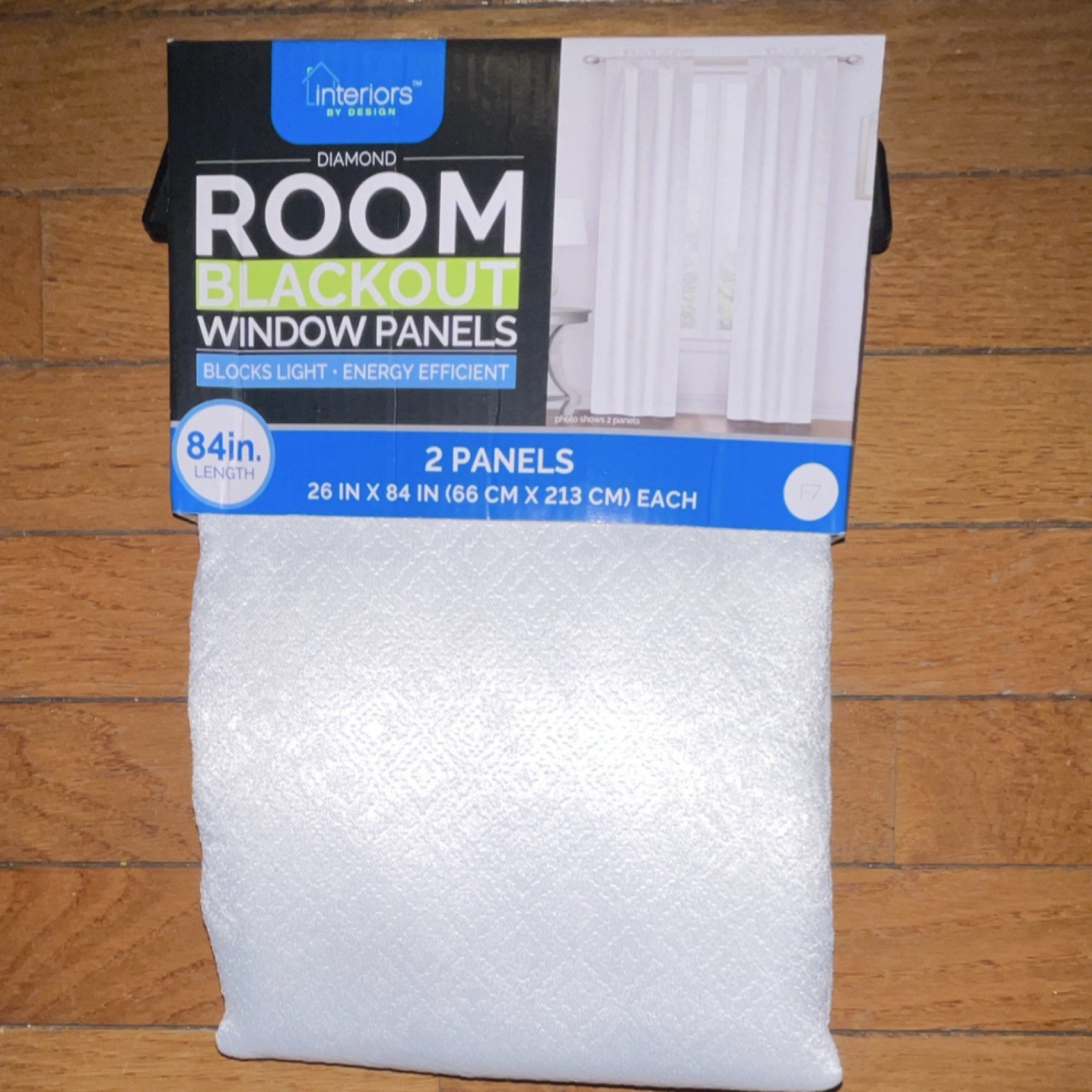 Interiors by Design Diamond Blackout Window Panels 2 Pack 26x84in White
