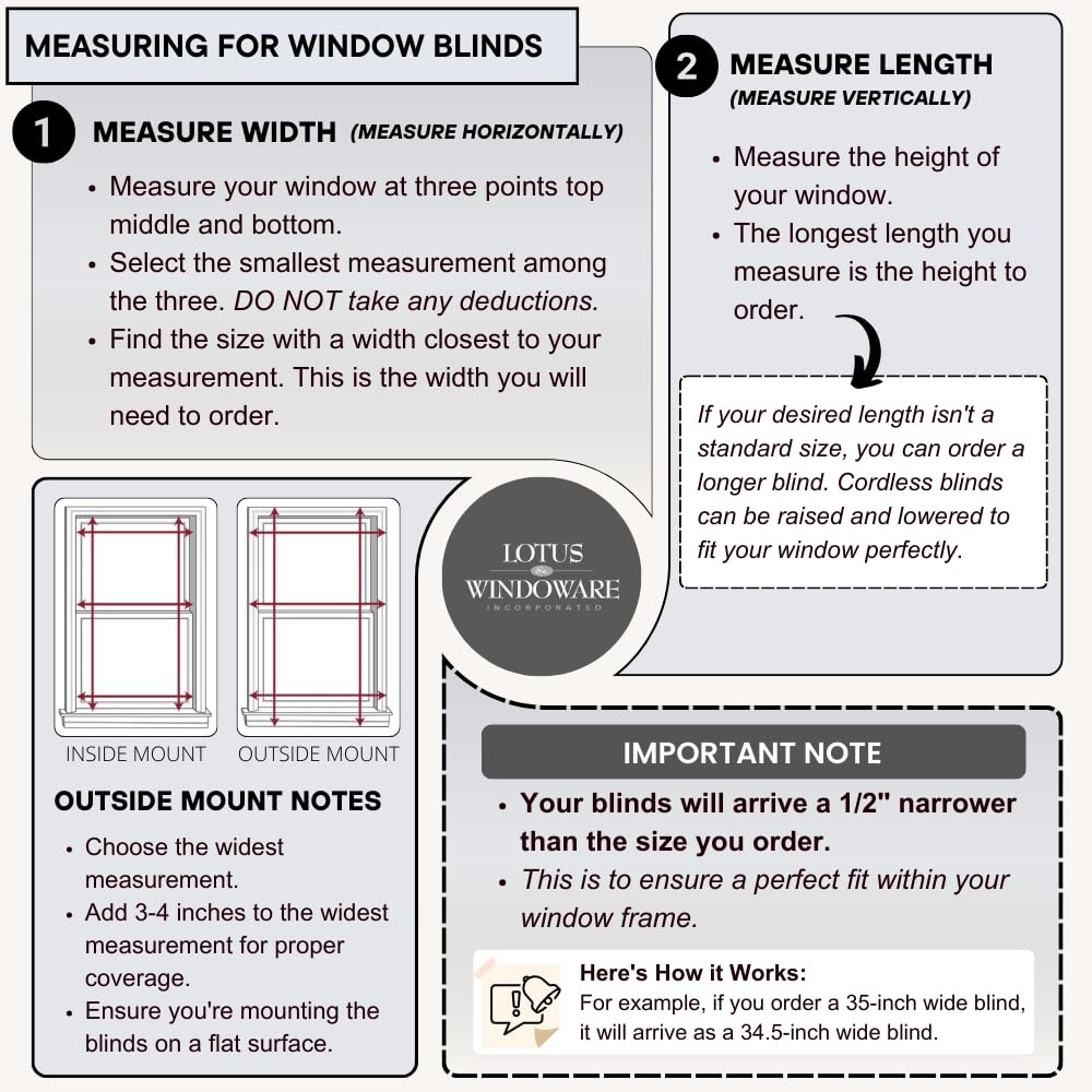 & Cordless 1 Premium Vinyl Mini Blind 46 Wide X 60 Long White