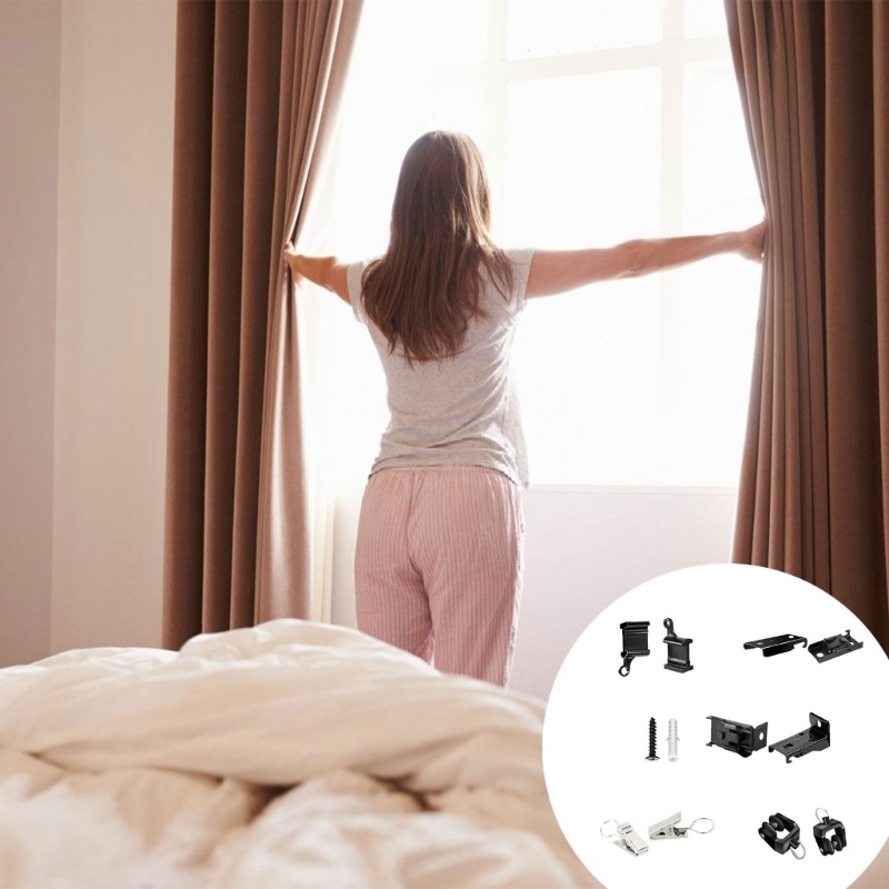 Adjustable Curtain Rail Assembly Bendable Curtain Rail Hardware Easy to Install