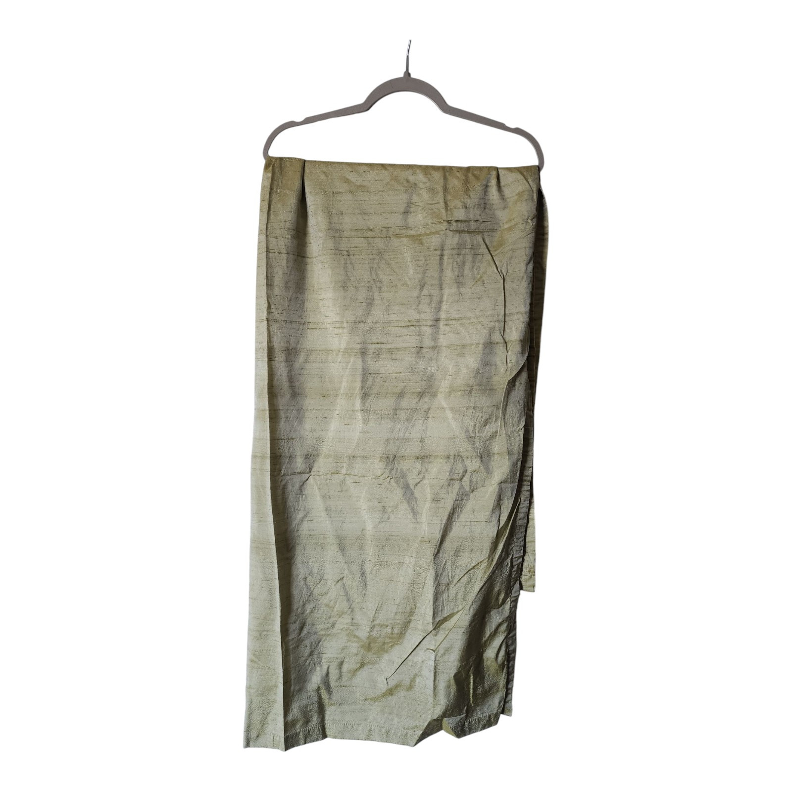 Elegant Silk 75/25 Poly Sage Green 60″ L Drape Panels Cotton Lined Set Of 2 READ