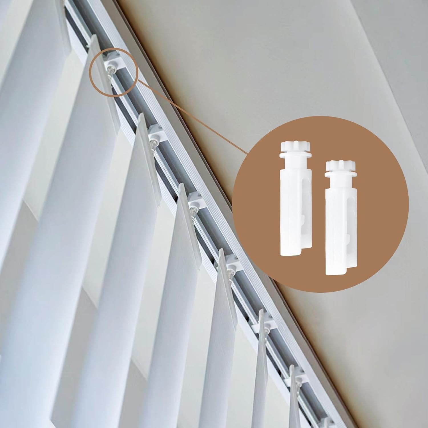 White Vertical Blind Stem Replacement – 12 Pcs for Vanes Carrier Accessories