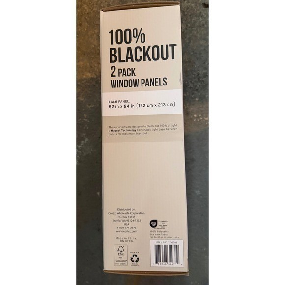 Blackout Curtains Panel Pair by Piper 52″x84″ Magnetic Closure| 2 Pack Beige