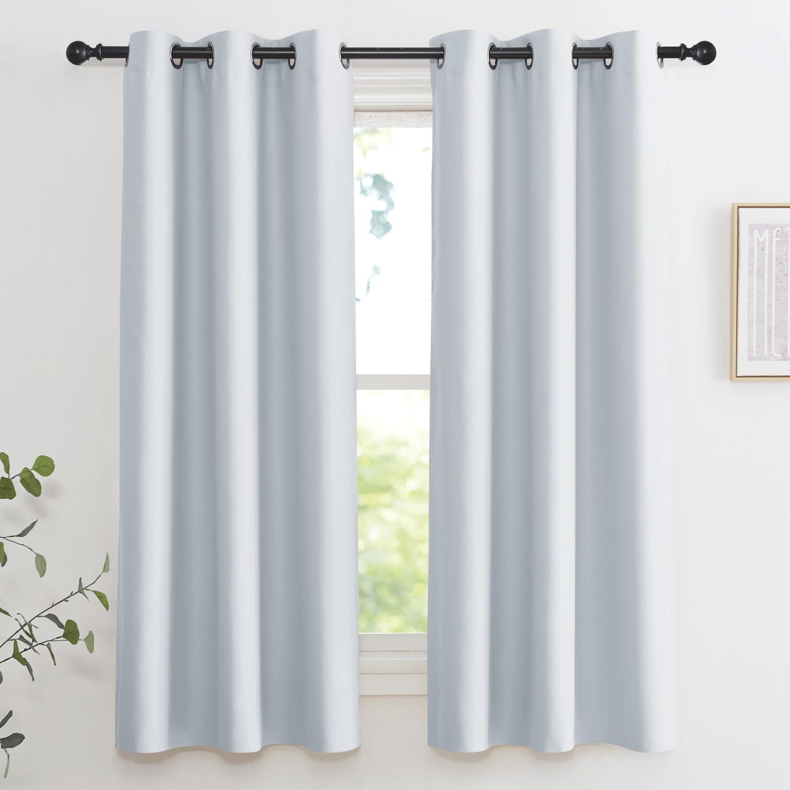 White Room Darkening Curtains 2 Panels 42×54 Thermal Insulated Privacy Decor