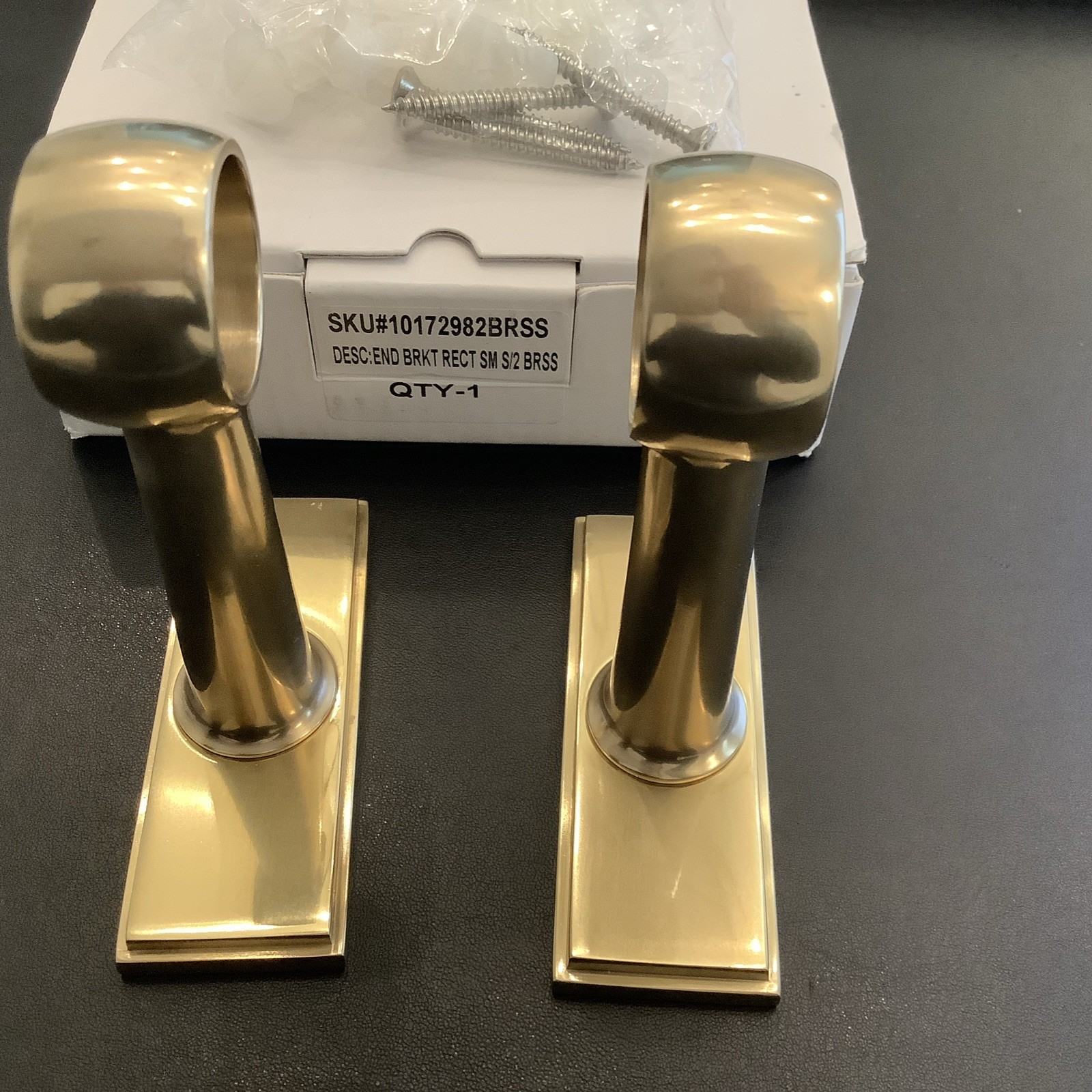 Restoration Hardware Easton End Brackets Rectangular Brass Small- Pair