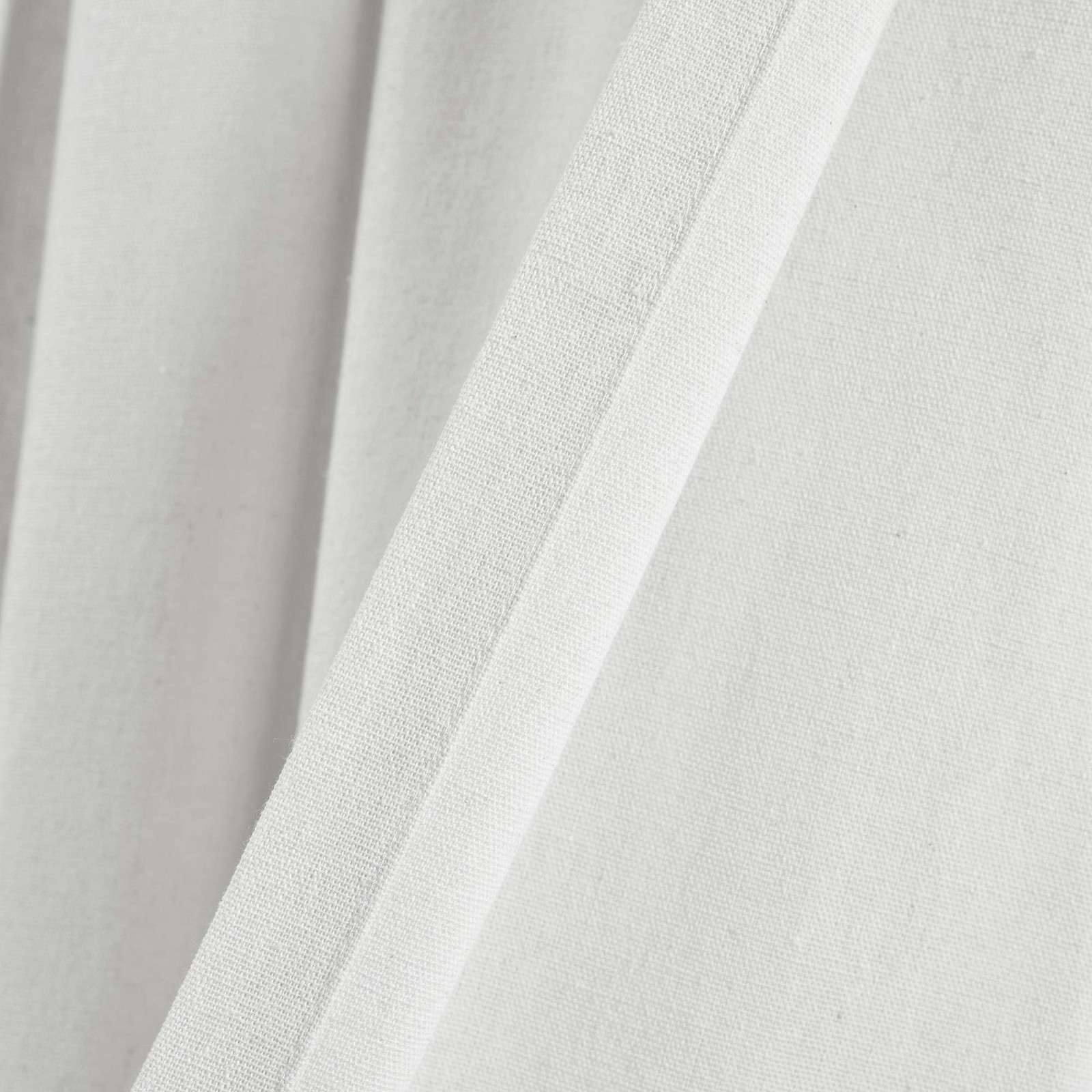 Elegant Off White Faux Linen Curtain 52×95 with Pom Poms for Home Decor