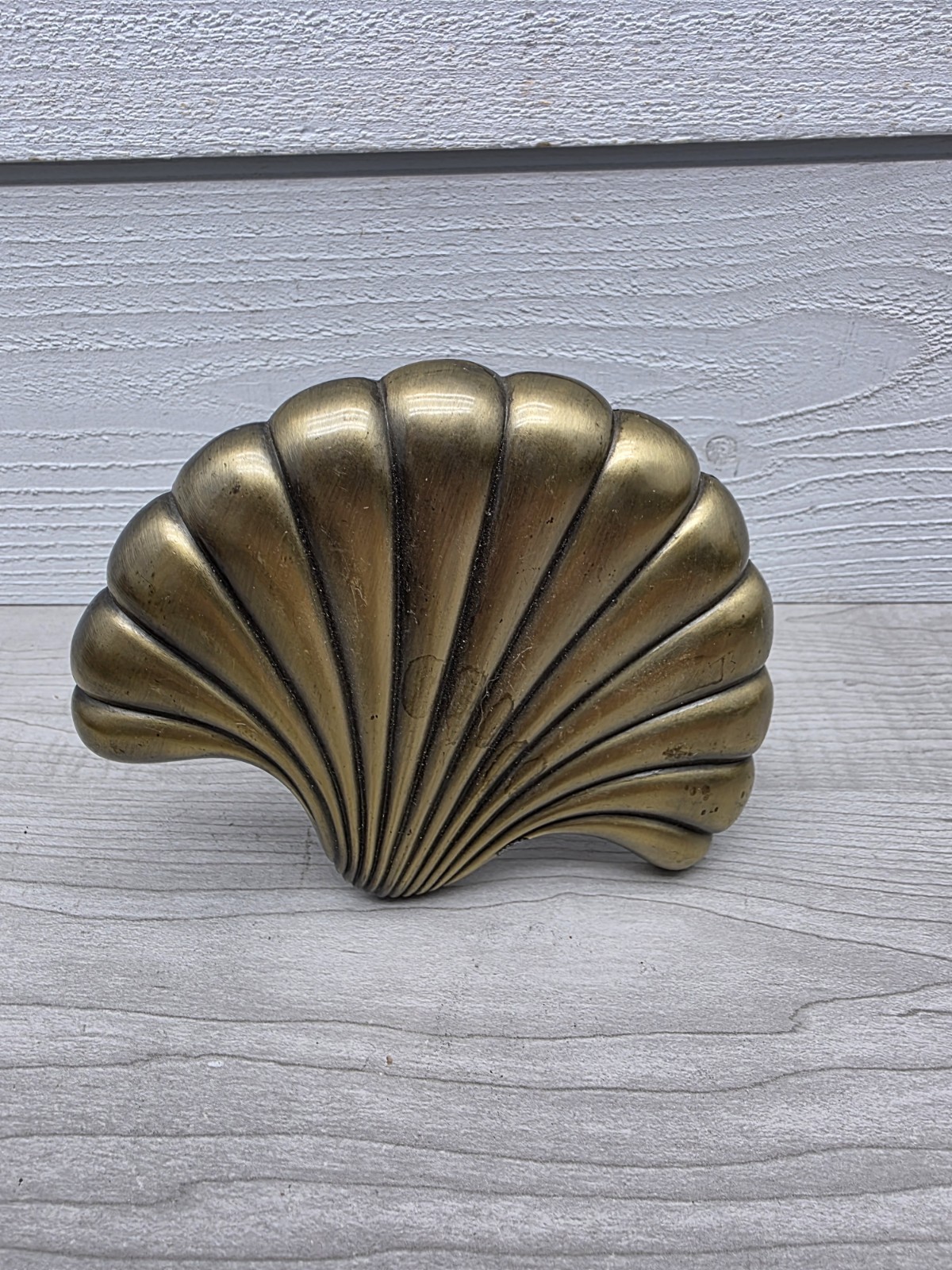 Vintage Brass Shell Curtain Tieback Hook Regency Beach Drape Tie Back