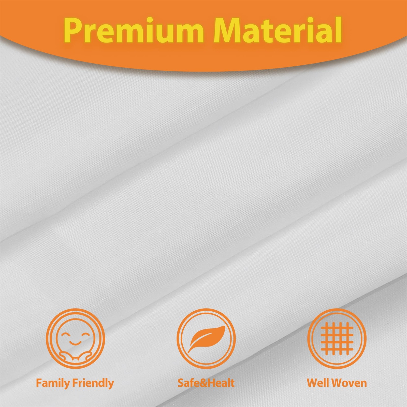 Tititex Fabric Snap-in Replacement Shower 68″W x 57″L (Pack of 1), White