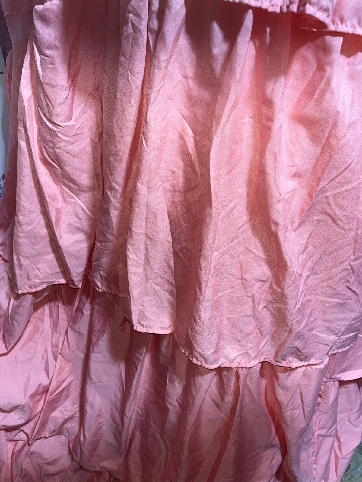 Ruffled 5 layers Drapery Curtain Panels 43x 84 Coral Spring Summer Fall 2 Panels