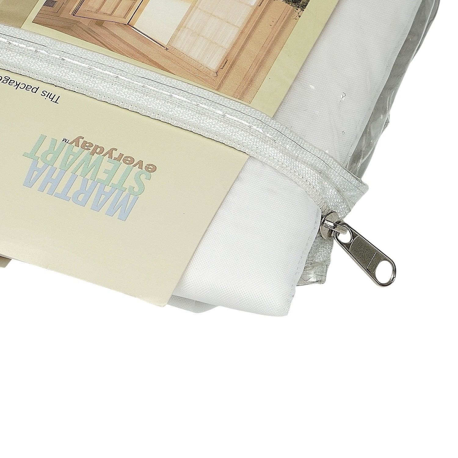 MARTHA STEWART Sheer Window Scarf White Voile 12ft Rectangle Vintage Curtain New