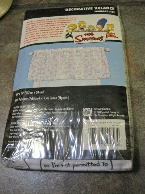 THE SIMPSON’S ~ DECORATIVE VALANCE ~ 84″ X 15″ ~ POLY / COTTON ~ NIP