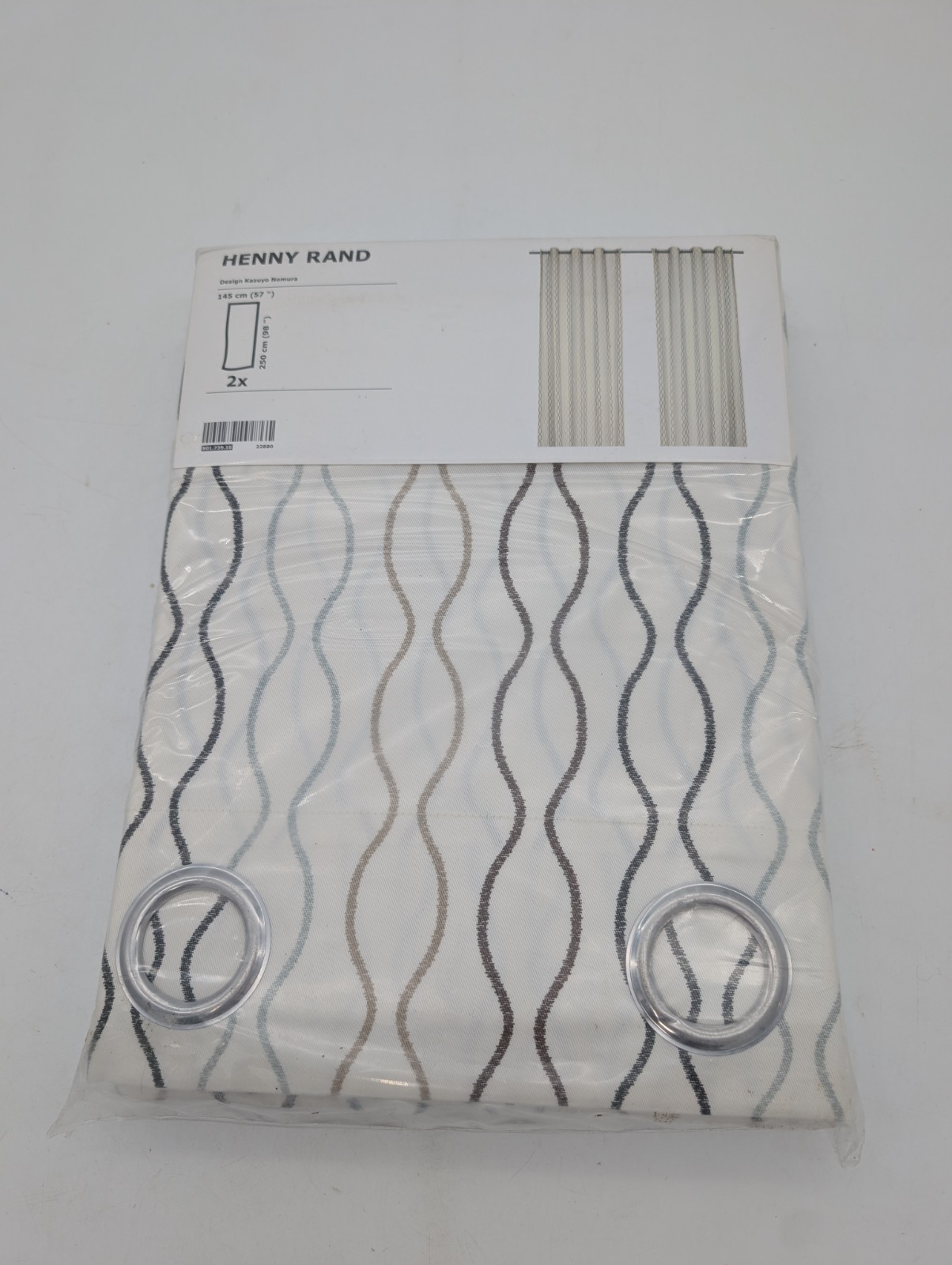 NEW & SEALED! IKEA Henny Rand (x2) Curtain Panels 57″ x 98″ Geometric 403.157.10