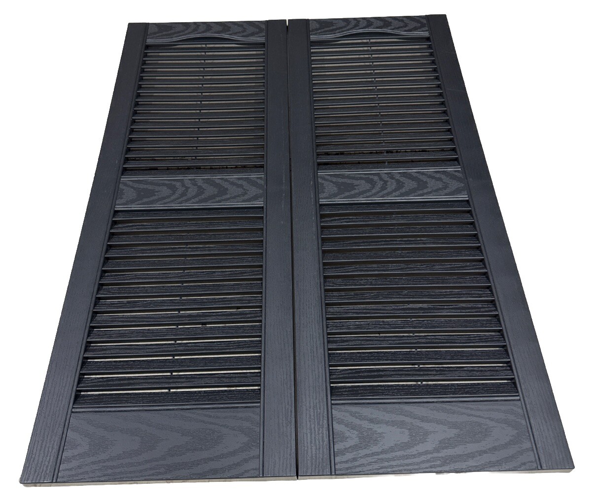 Mid America Open Louver Vinyl Shutters, 14.5” X 43”, Louver 002 Black