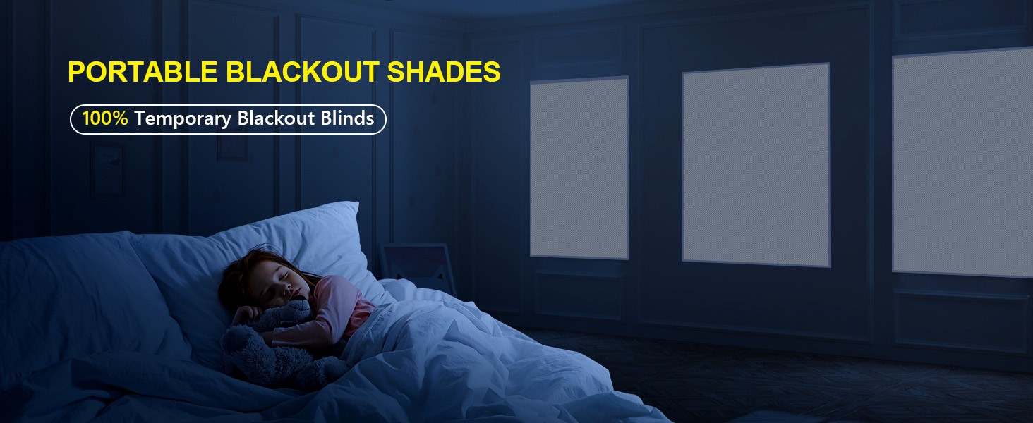 Cuttable Blackout Shades Fabric Sheet, Blackout Curtains for Bedroom, Portable