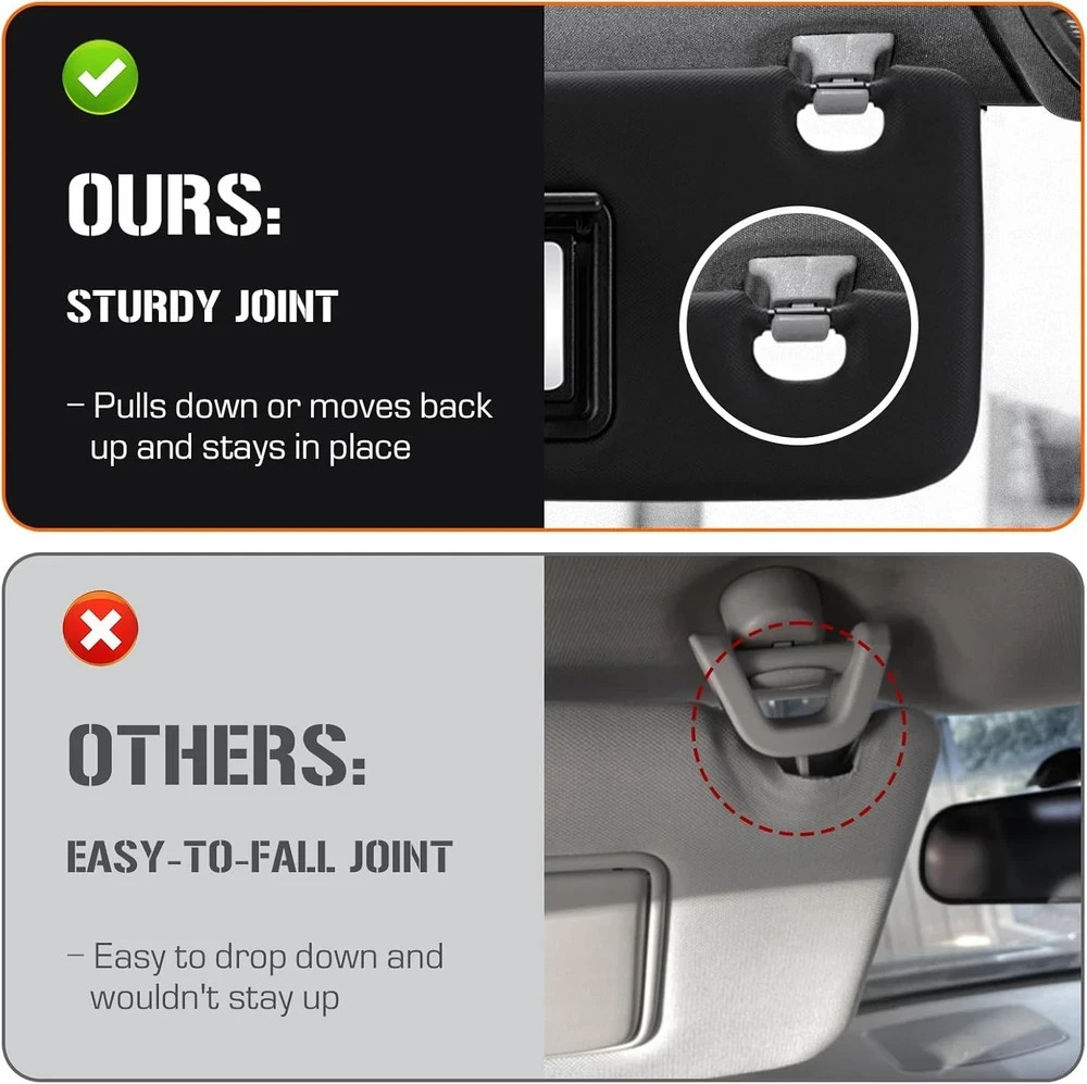 3 Hole Left Driver & Right Passenger Side Sun Visor-Left+Right-Left+Right