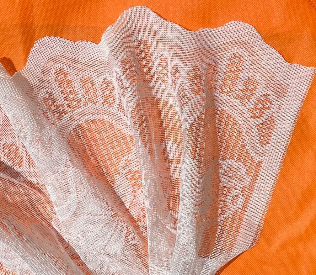 Daiso Japan 4-Pack Romantic Floral Lace Ascot Valance White 12 in. x 59 in