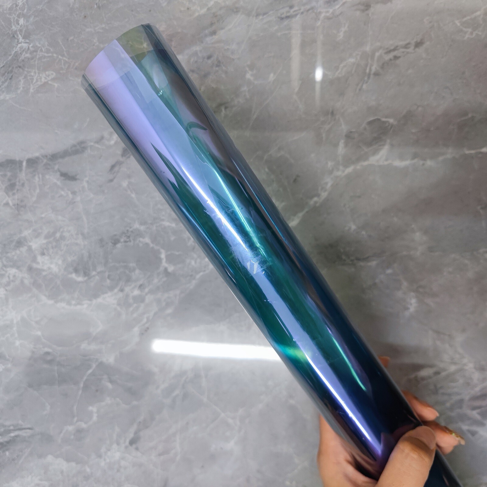 US 74%VLT 1*3M Car Window Tinting Chameleon Purple to Blue Sunshade Film Sticker